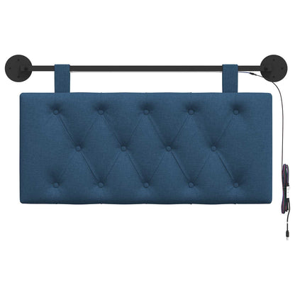 Hangend hoofdbord Met LED-verlichting Blauw Stof