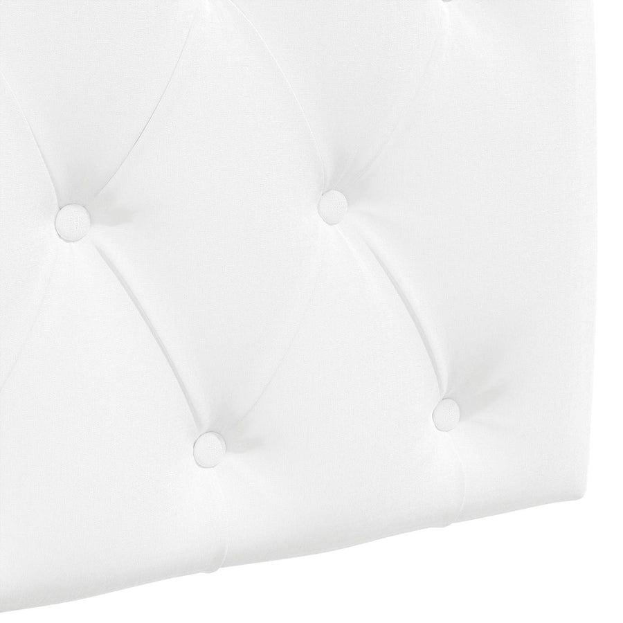 Hangend hoofdbord Met LED-verlichting Wit Stof