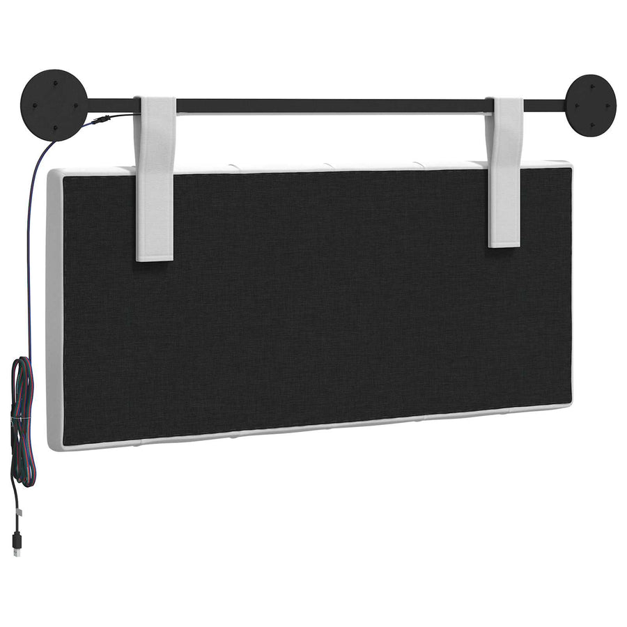 Hangend hoofdbord Met LED-verlichting Wit Stof