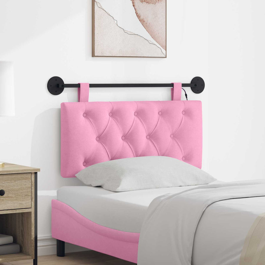 Hangend hoofdbord Met LED-verlichting Roze Stof