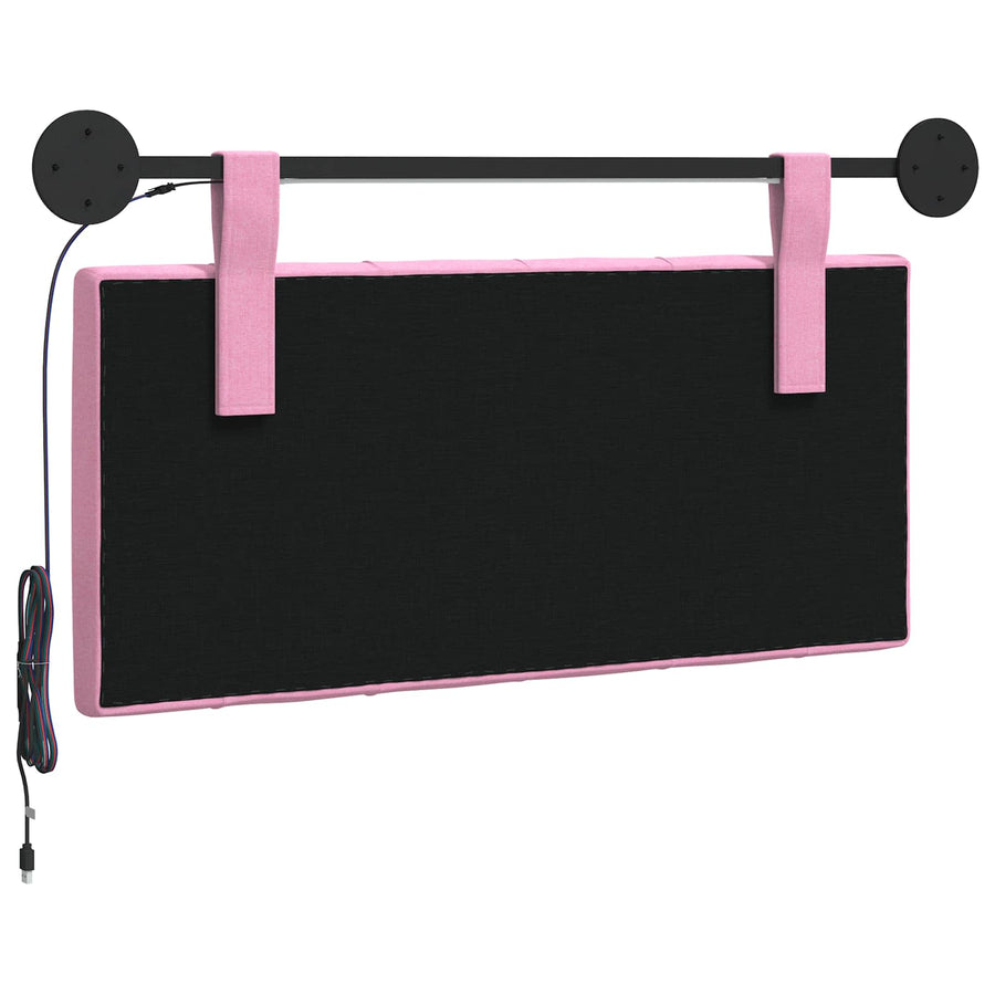 Hangend hoofdbord Met LED-verlichting Roze Stof