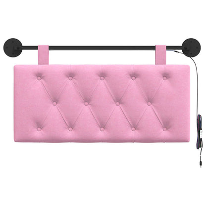 Hangend hoofdbord Met LED-verlichting Roze Stof