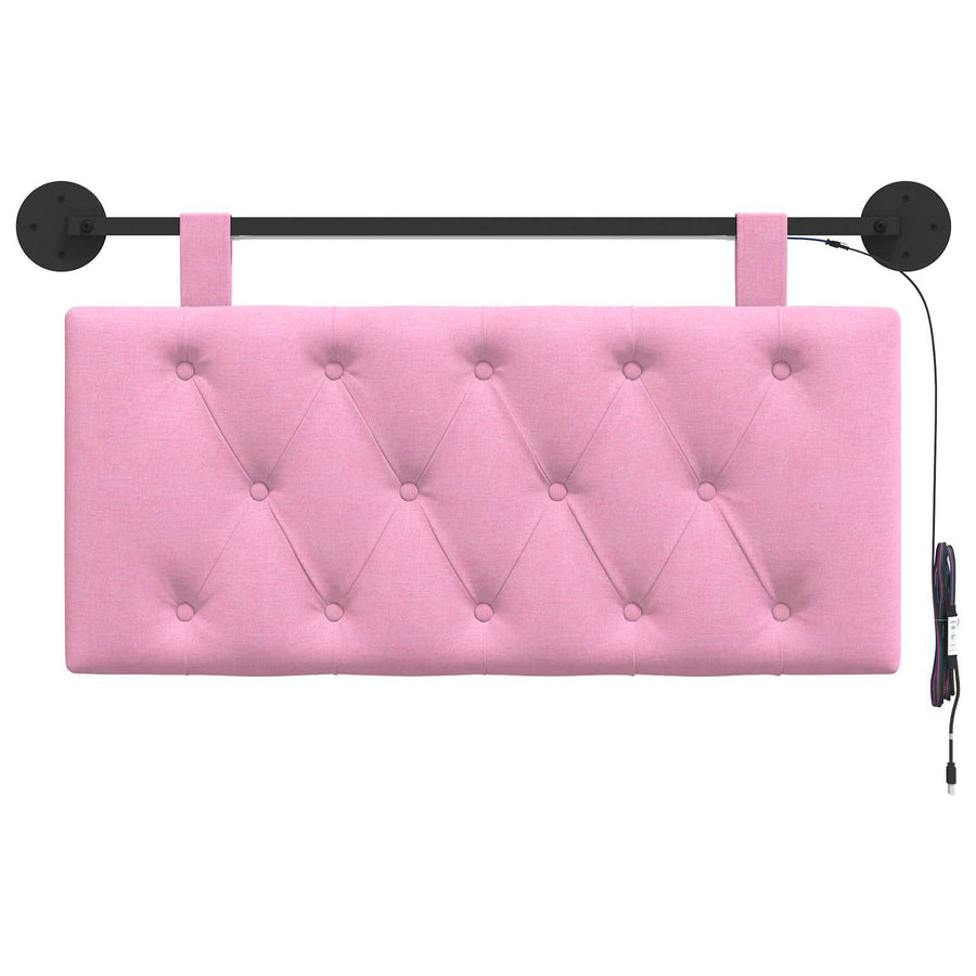Hangend hoofdbord Met LED-verlichting Roze Stof