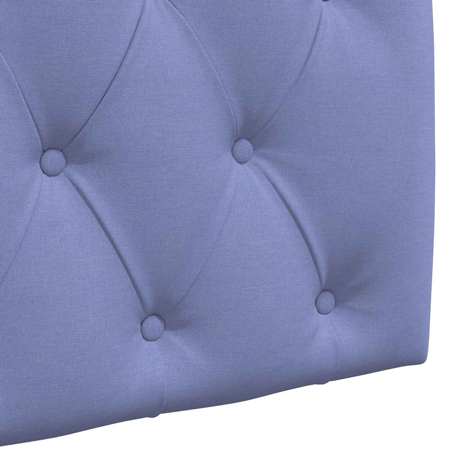 Hangend hoofdbord Met LED-verlichting Jeans Blauw Stof