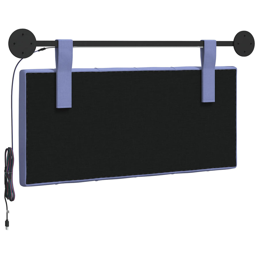 Hangend hoofdbord Met LED-verlichting Jeans Blauw Stof