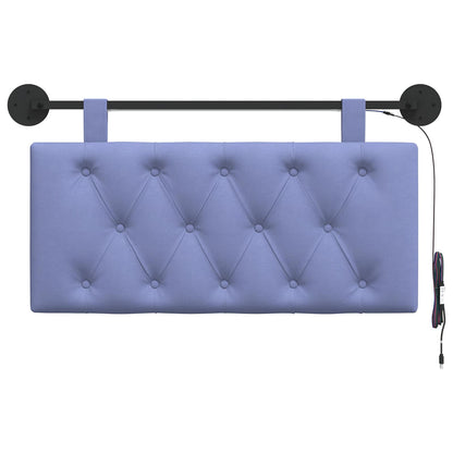 Hangend hoofdbord Met LED-verlichting Jeans Blauw Stof