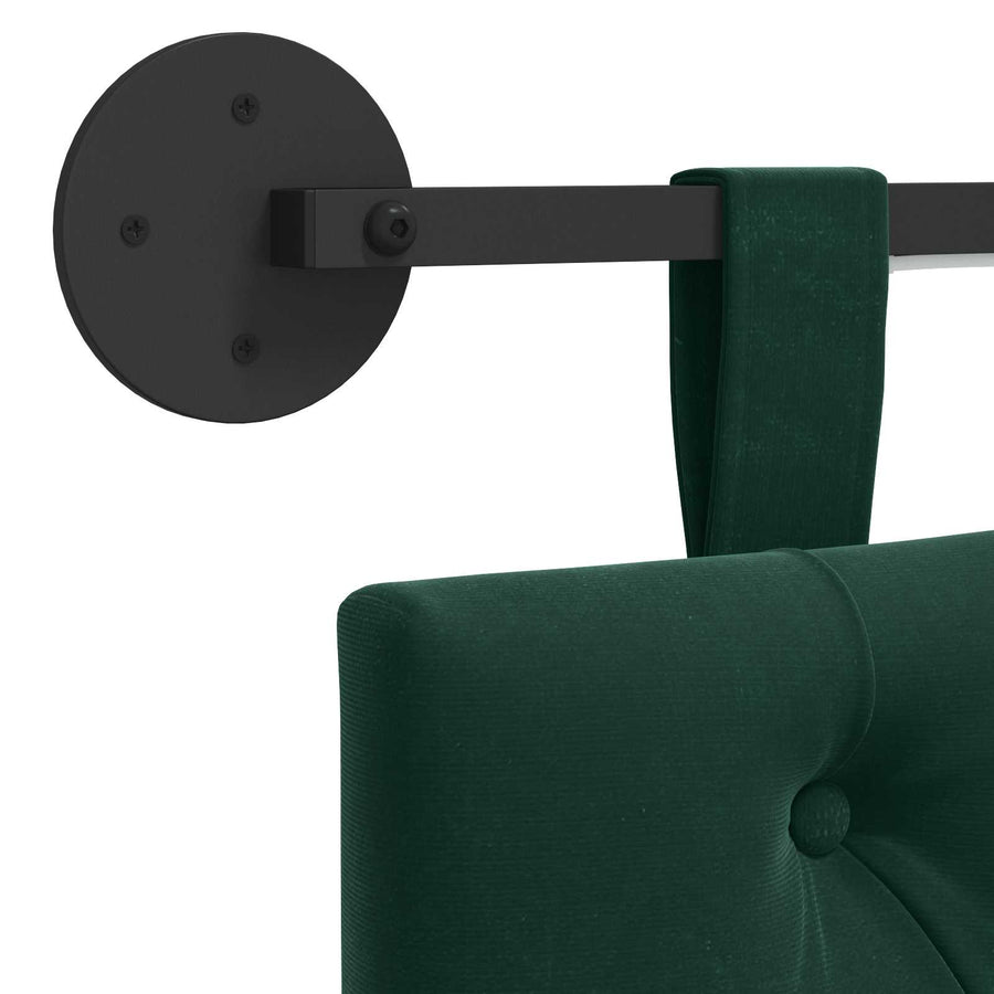 Hangend hoofdbord Met LED-verlichting Donkergroen Fluweel