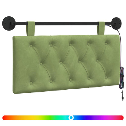 Hangend hoofdbord Met LED-verlichting Lichtgroen Fluweel
