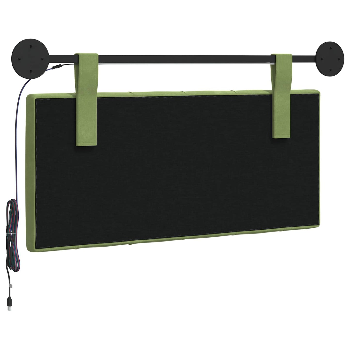 Hangend hoofdbord Met LED-verlichting Lichtgroen Fluweel