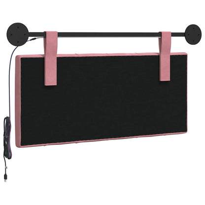 Hangend hoofdbord Met LED-verlichting Roze Fluweel