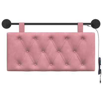 Hangend hoofdbord Met LED-verlichting Roze Fluweel