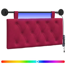 Hangend hoofdbord Met LED-verlichting Wijnrood Fluweel
