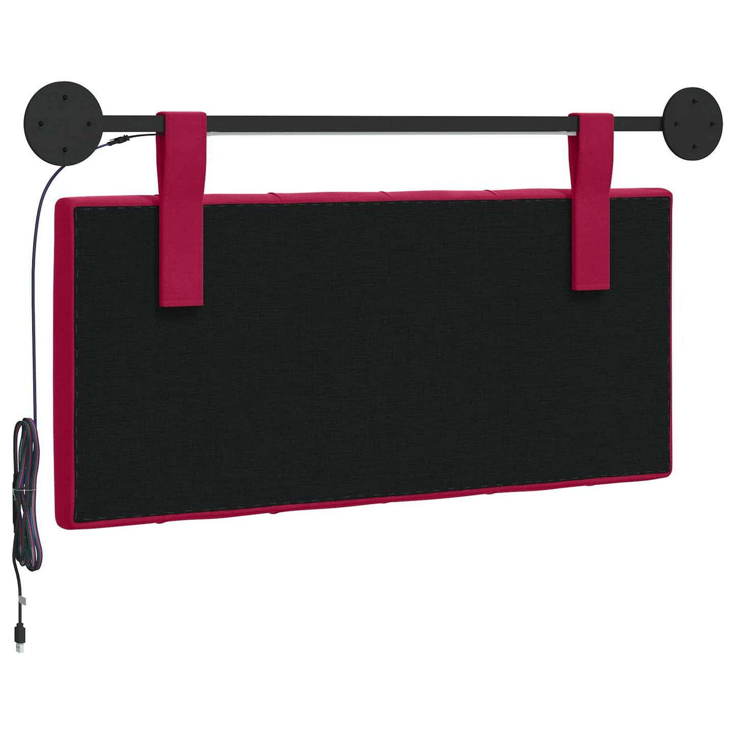 Hangend hoofdbord Met LED-verlichting Wijnrood Fluweel