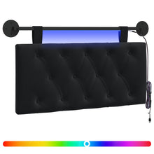 Hangend hoofdbord Met LED-verlichting Zwart Fluweel