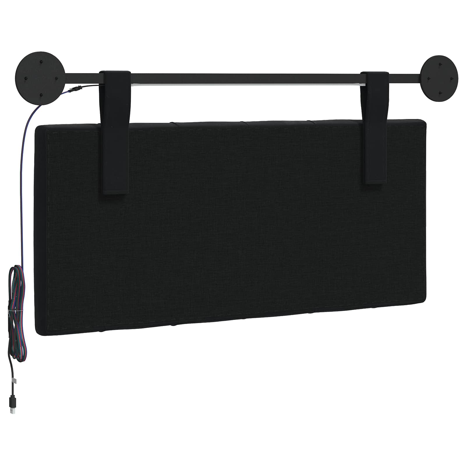 Hangend hoofdbord Met LED-verlichting Zwart Fluweel