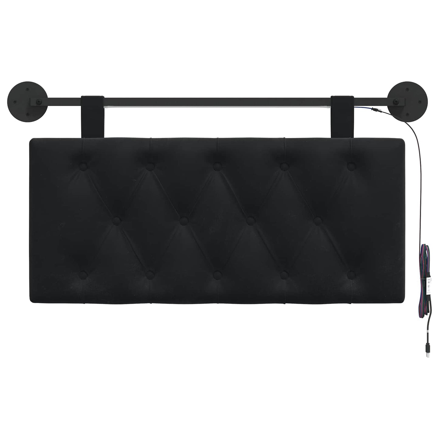 Hangend hoofdbord Met LED-verlichting Zwart Fluweel