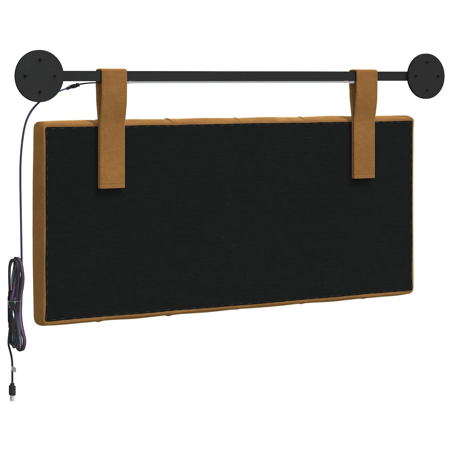 Hangend hoofdbord Met LED-verlichting Bruin Fluweel