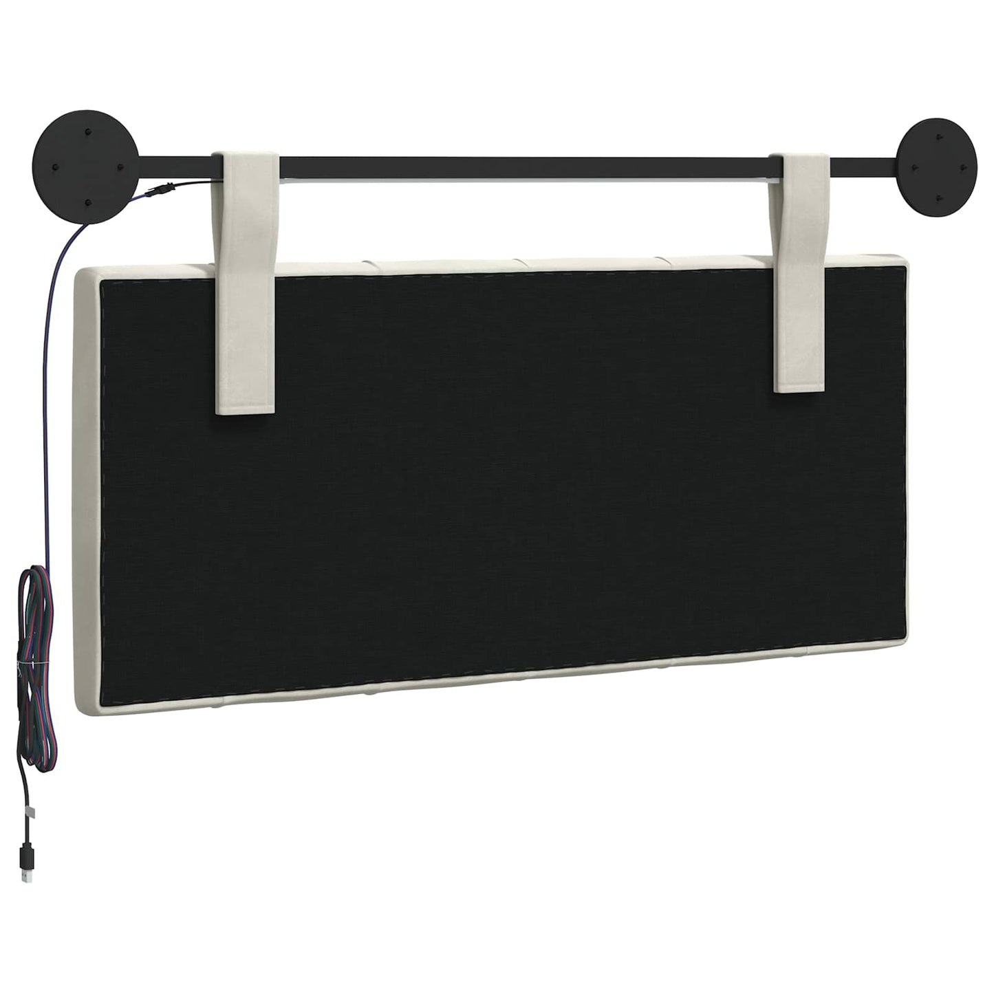 Hangend hoofdbord Met LED-verlichting Crèmekleurig Fluweel
