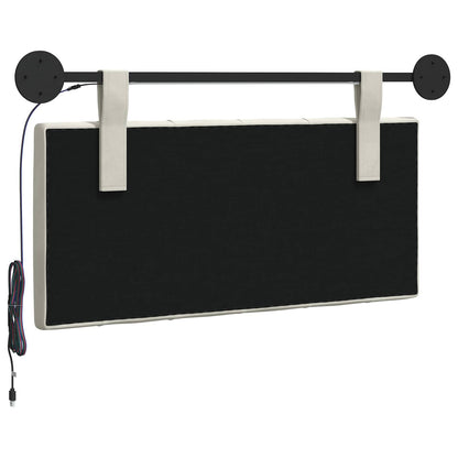 Hangend hoofdbord Met LED-verlichting Crèmekleurig Fluweel