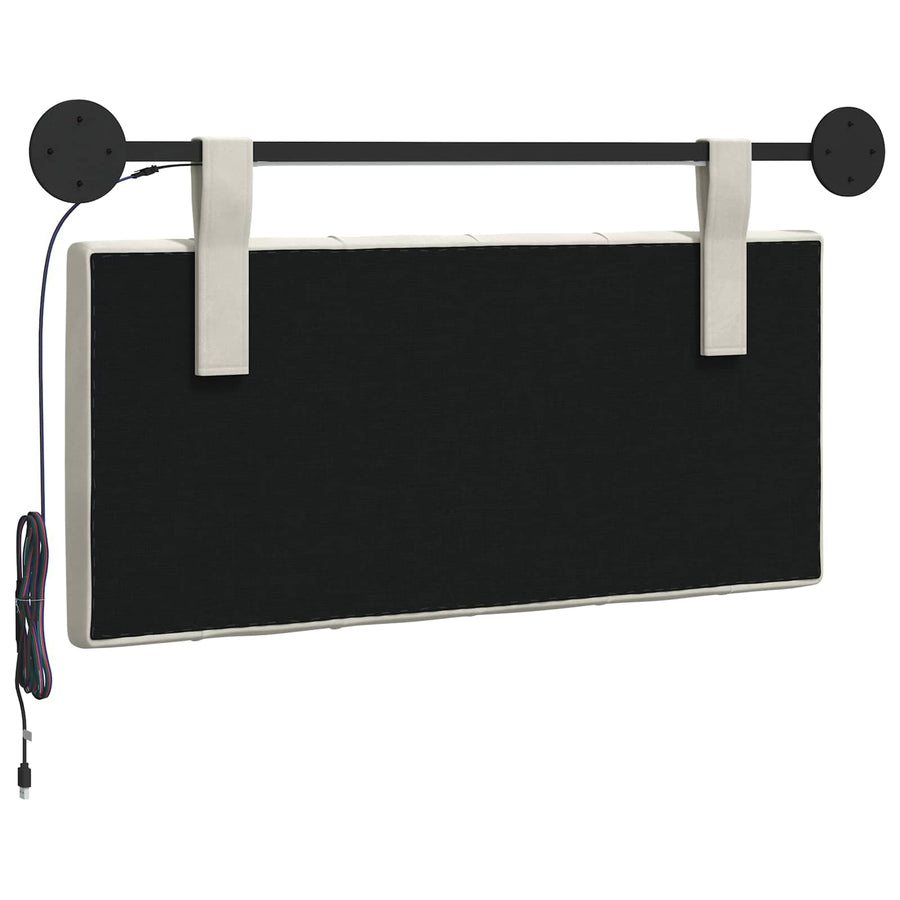Hangend hoofdbord Met LED-verlichting Crèmekleurig Fluweel