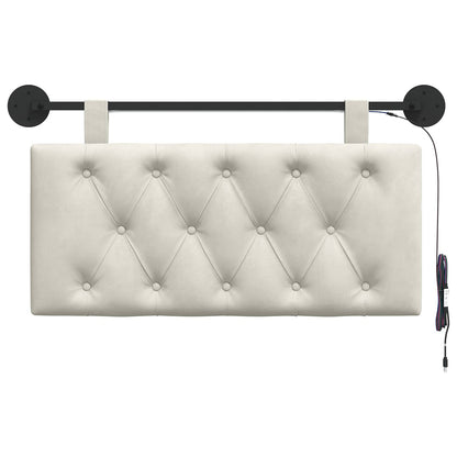 Hangend hoofdbord Met LED-verlichting Crèmekleurig Fluweel