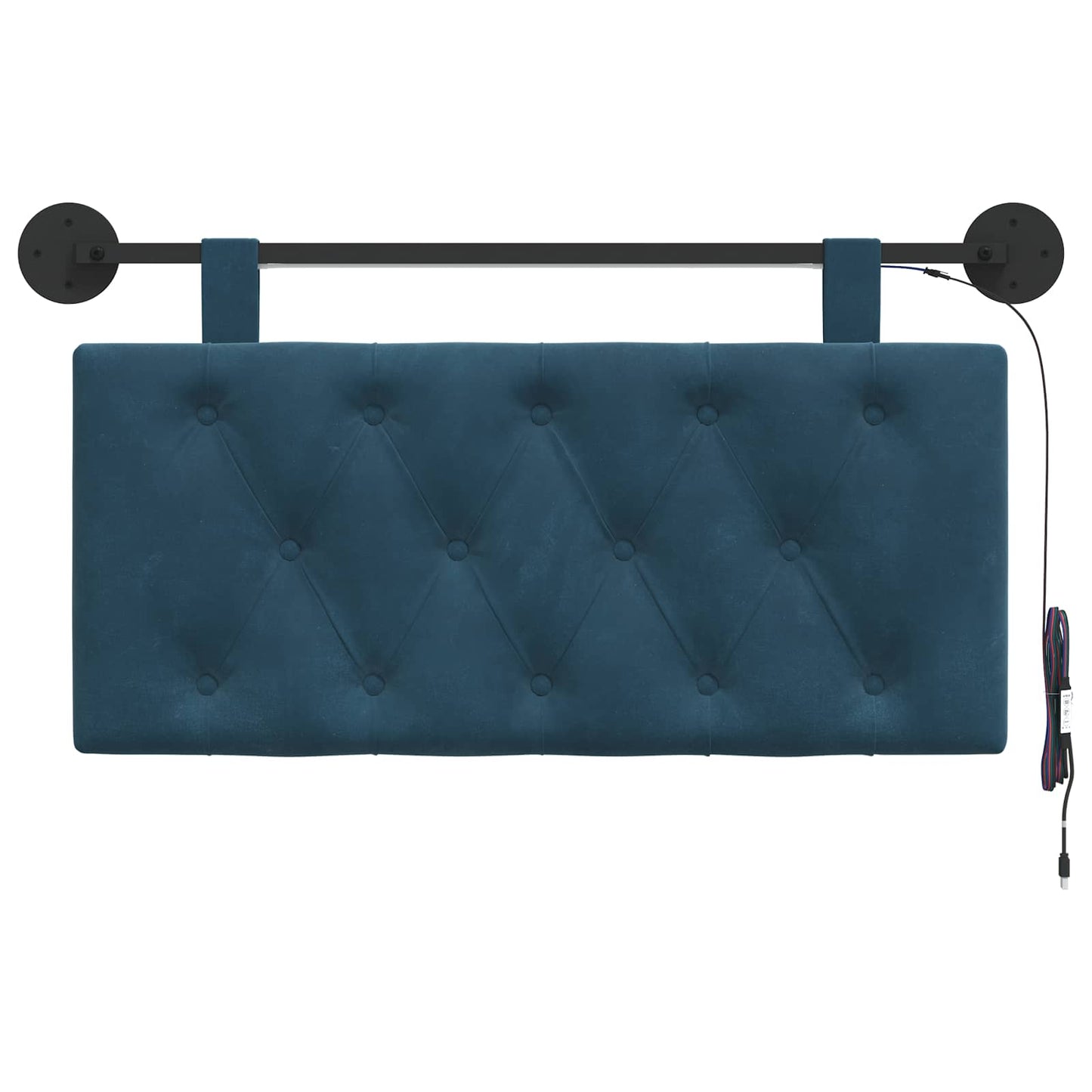 Hangend hoofdbord Met LED-verlichting Blauw Fluweel
