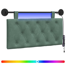 Hangend hoofdbord Met LED-verlichting Zeegroen Fluweel