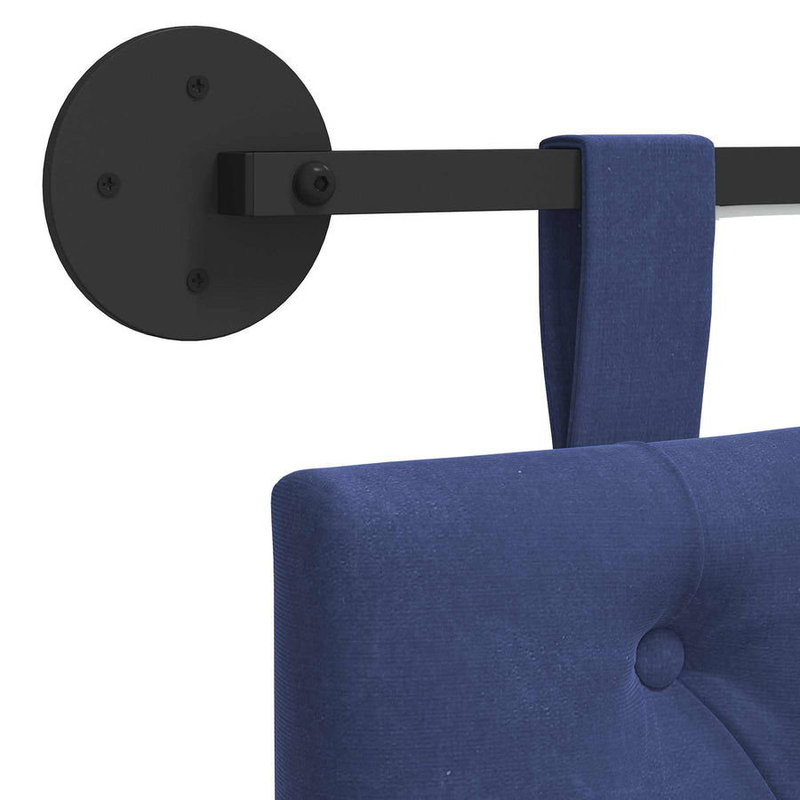 Hangend hoofdbord Met LED-verlichting Politieblauw Fluweel