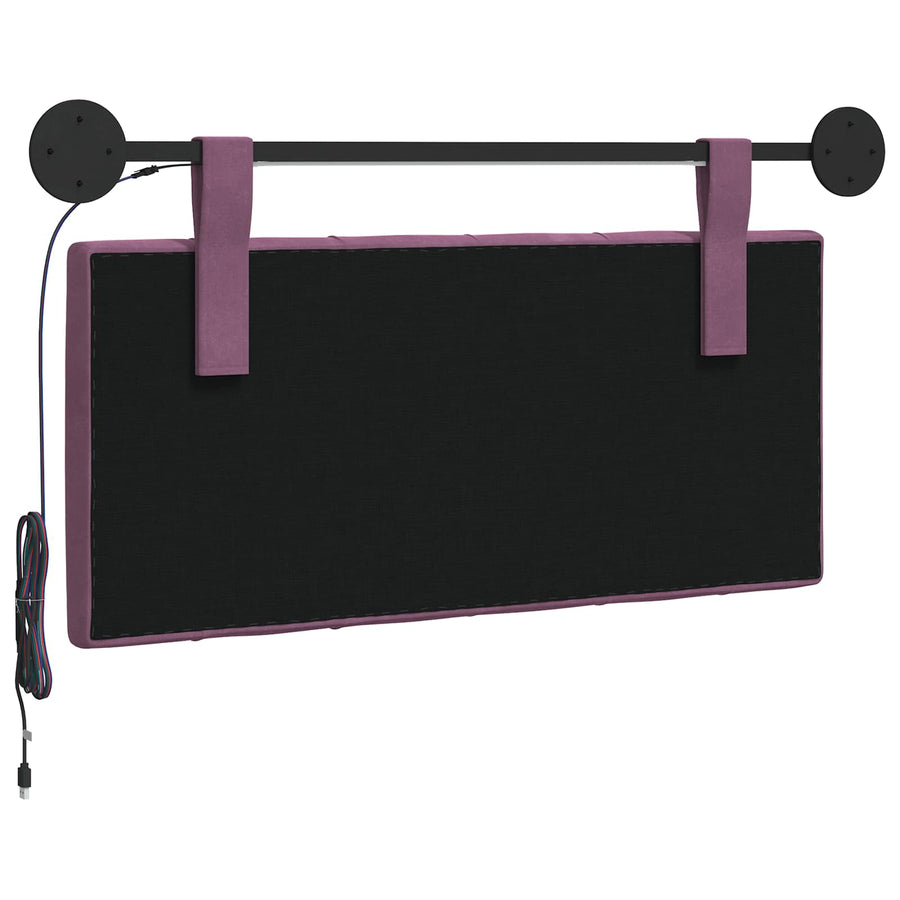 Hangend hoofdbord Met LED-verlichting Paars Fluweel