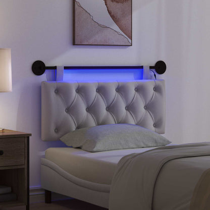 Hangend hoofdbord Met LED-verlichting Wolkengrijs Stof