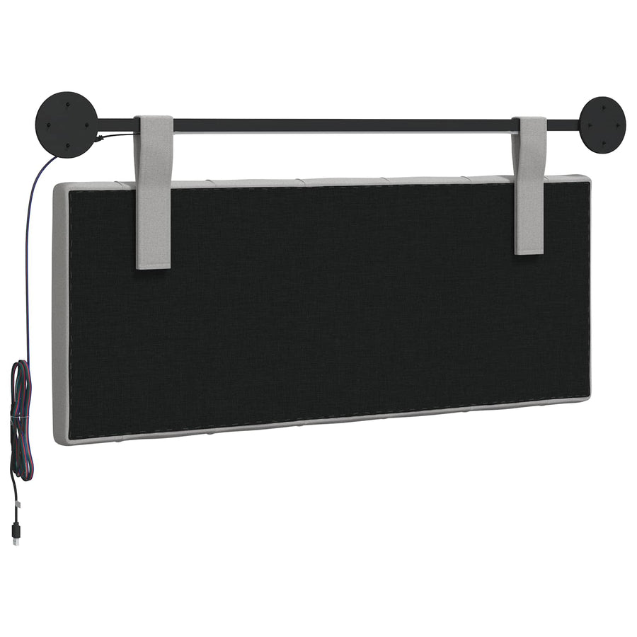 Hangend hoofdbord Met LED-verlichting Wolkengrijs Stof