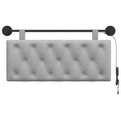 Hangend hoofdbord Met LED-verlichting Wolkengrijs Stof