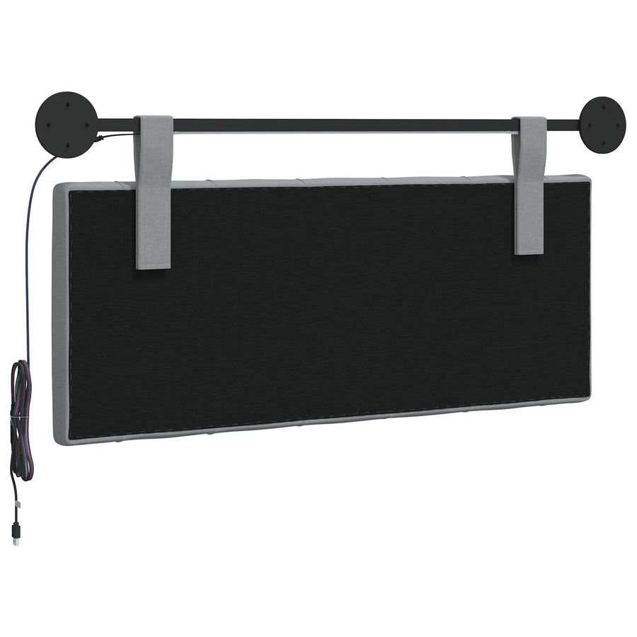 Hangend hoofdbord Met LED-verlichting Lichtgrijs Stof