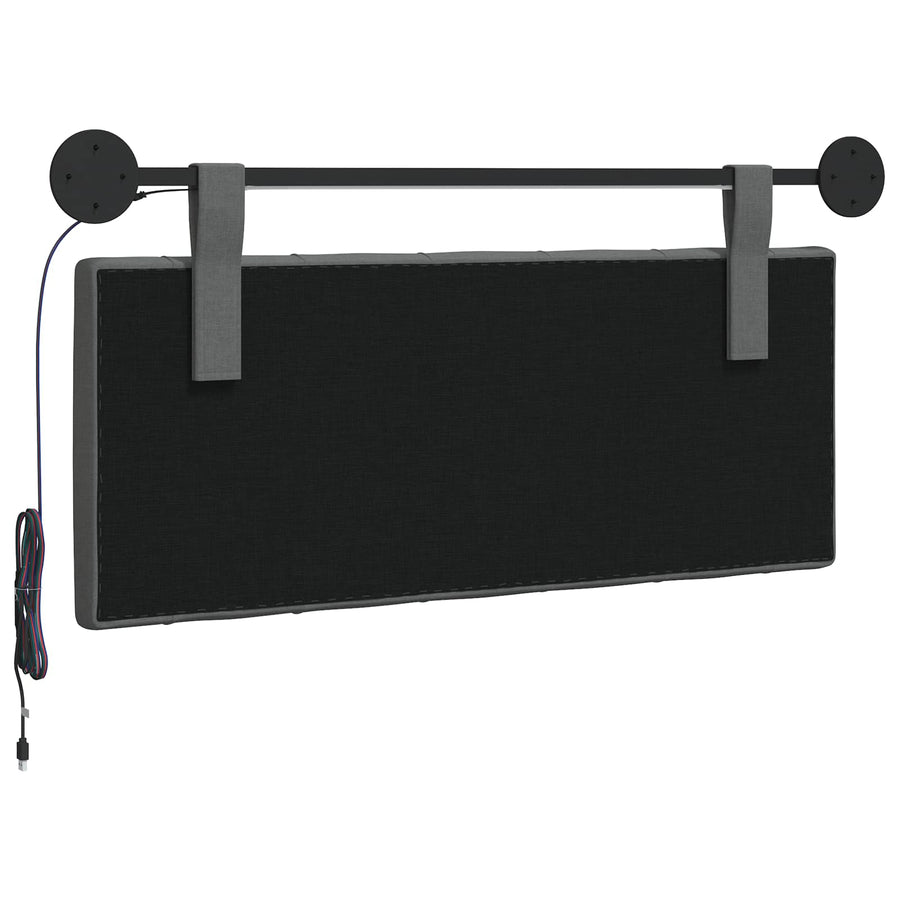 Hangend hoofdbord Met LED-verlichting Donkergrijs Stof