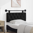 Wall-mounted Headboard With LED lighting Black Fabric