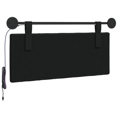 Hangend hoofdbord Met LED-verlichting Zwart Stof