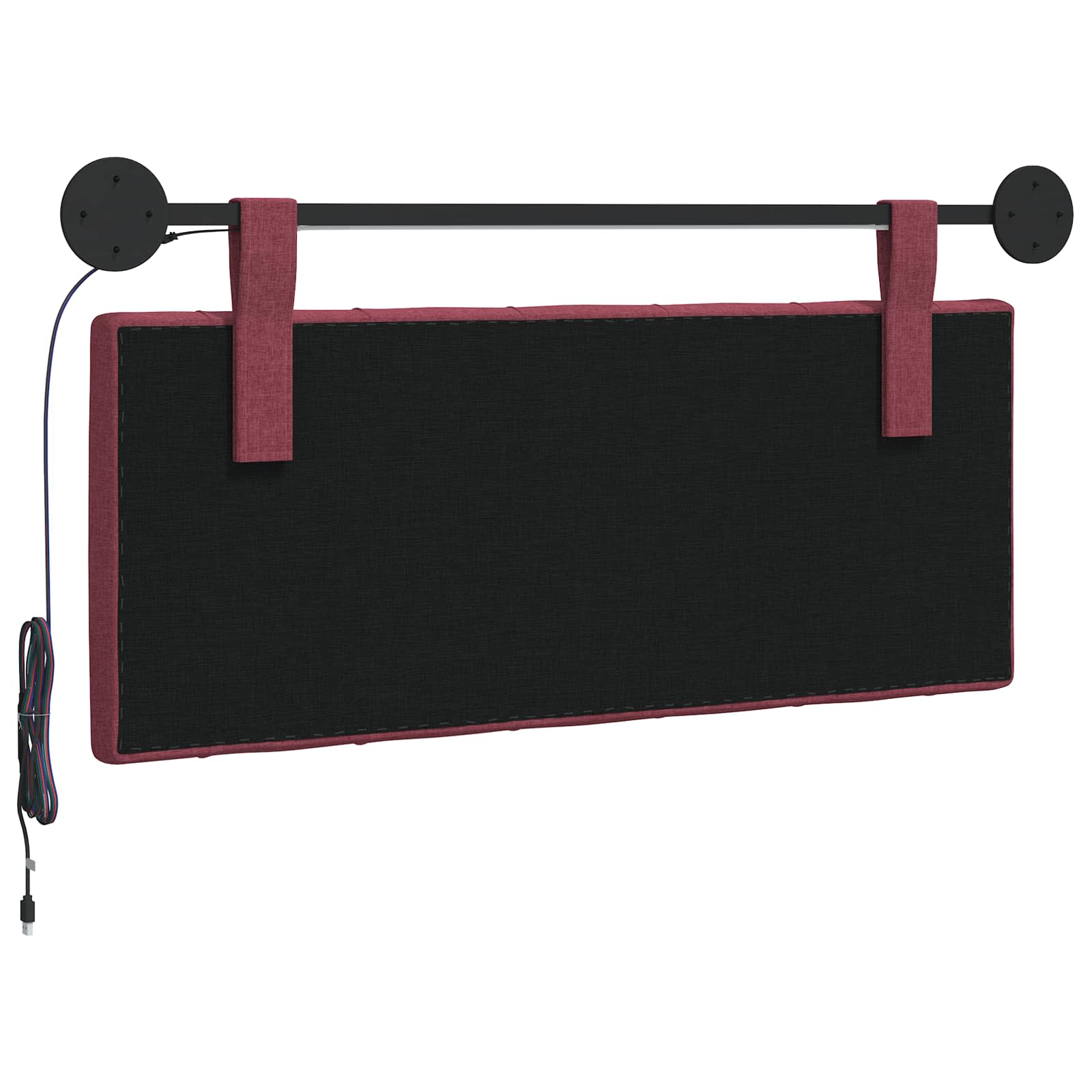 Hangend hoofdbord Met LED-verlichting Wijnrood Stof