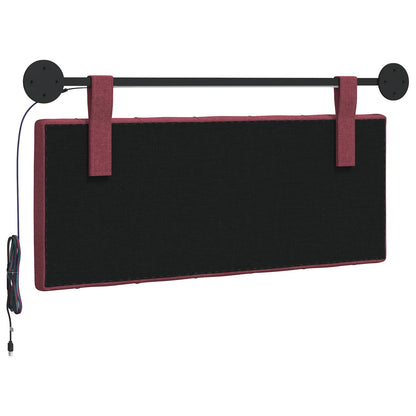 Hangend hoofdbord Met LED-verlichting Wijnrood Stof
