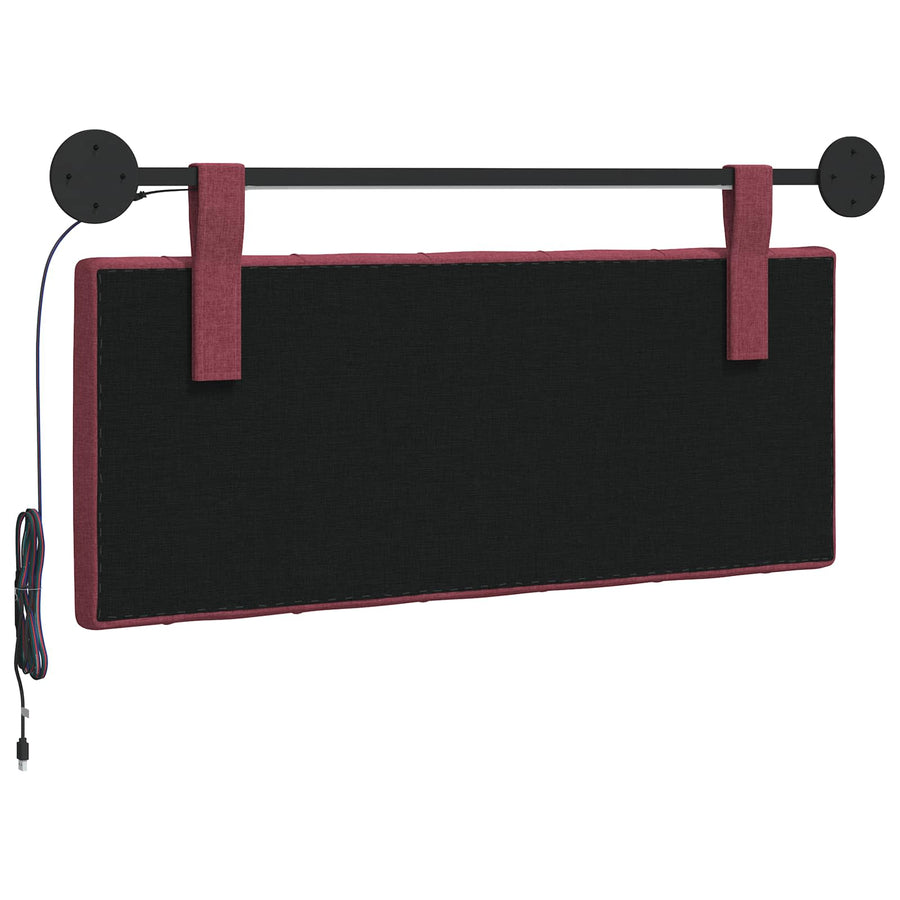 Hangend hoofdbord Met LED-verlichting Wijnrood Stof