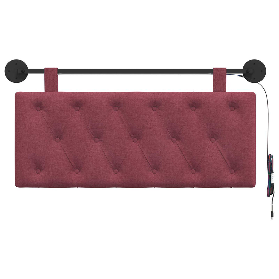 Hangend hoofdbord Met LED-verlichting Wijnrood Stof