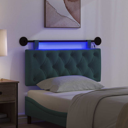 Hangend hoofdbord Met LED-verlichting Donkergroen Stof