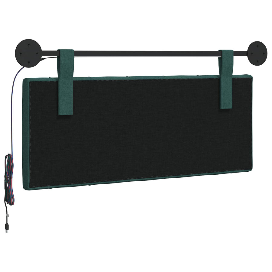 Hangend hoofdbord Met LED-verlichting Donkergroen Stof