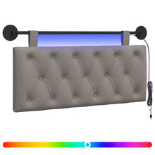 Hangend hoofdbord Met LED-verlichting Taupe Stof
