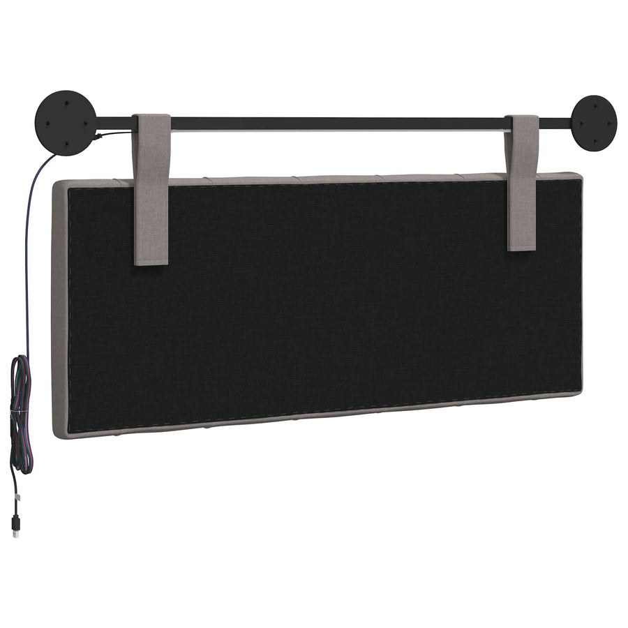 Hangend hoofdbord Met LED-verlichting Taupe Stof
