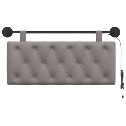 Hangend hoofdbord Met LED-verlichting Taupe Stof