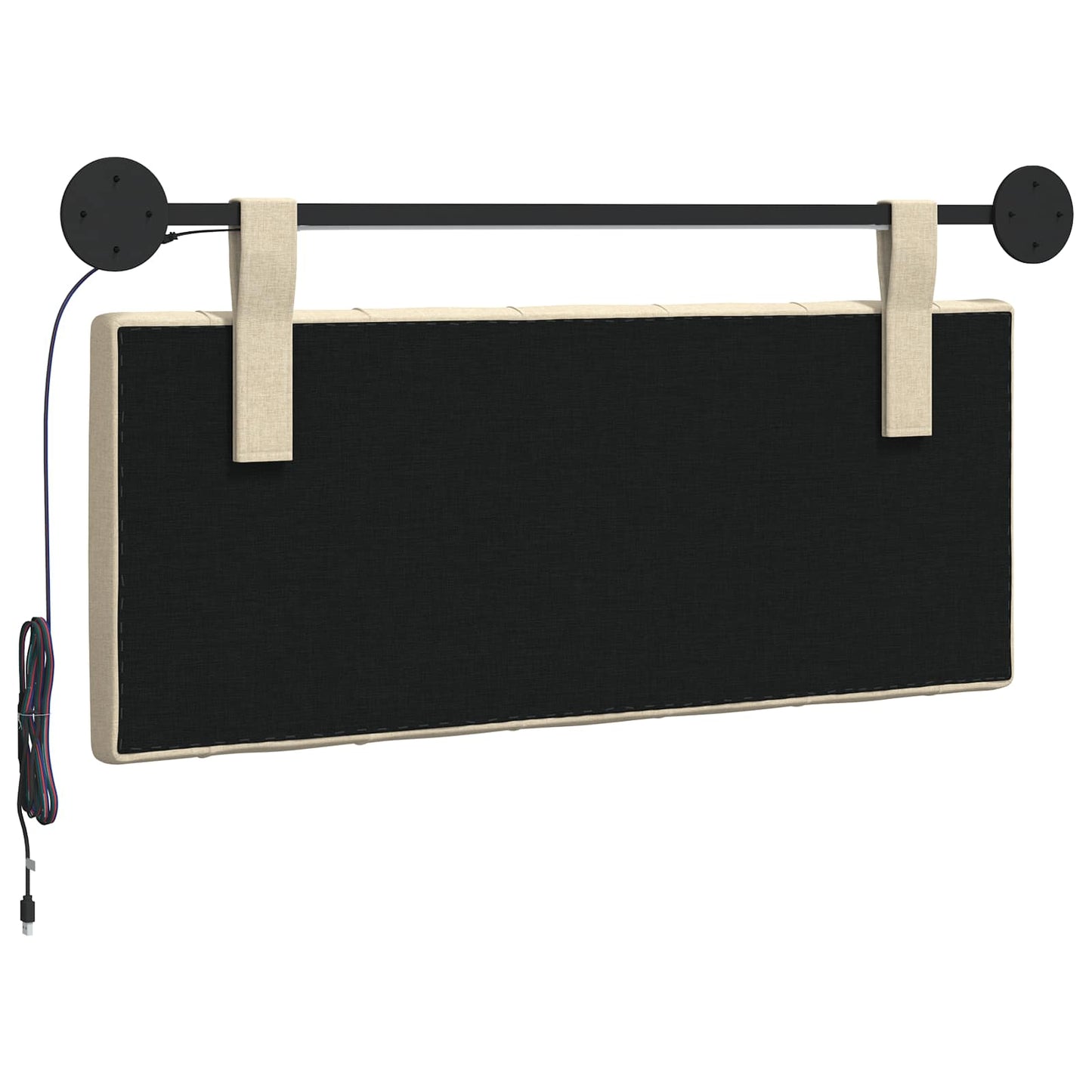 Hangend hoofdbord Met LED-verlichting Crèmekleurig Stof