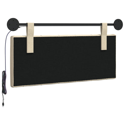 Hangend hoofdbord Met LED-verlichting Crèmekleurig Stof