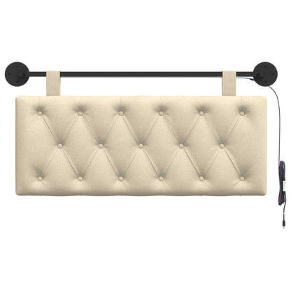 Hangend hoofdbord Met LED-verlichting Crèmekleurig Stof