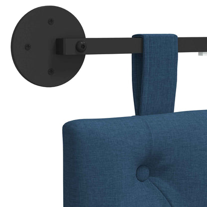 Hangend hoofdbord Met LED-verlichting Blauw Stof