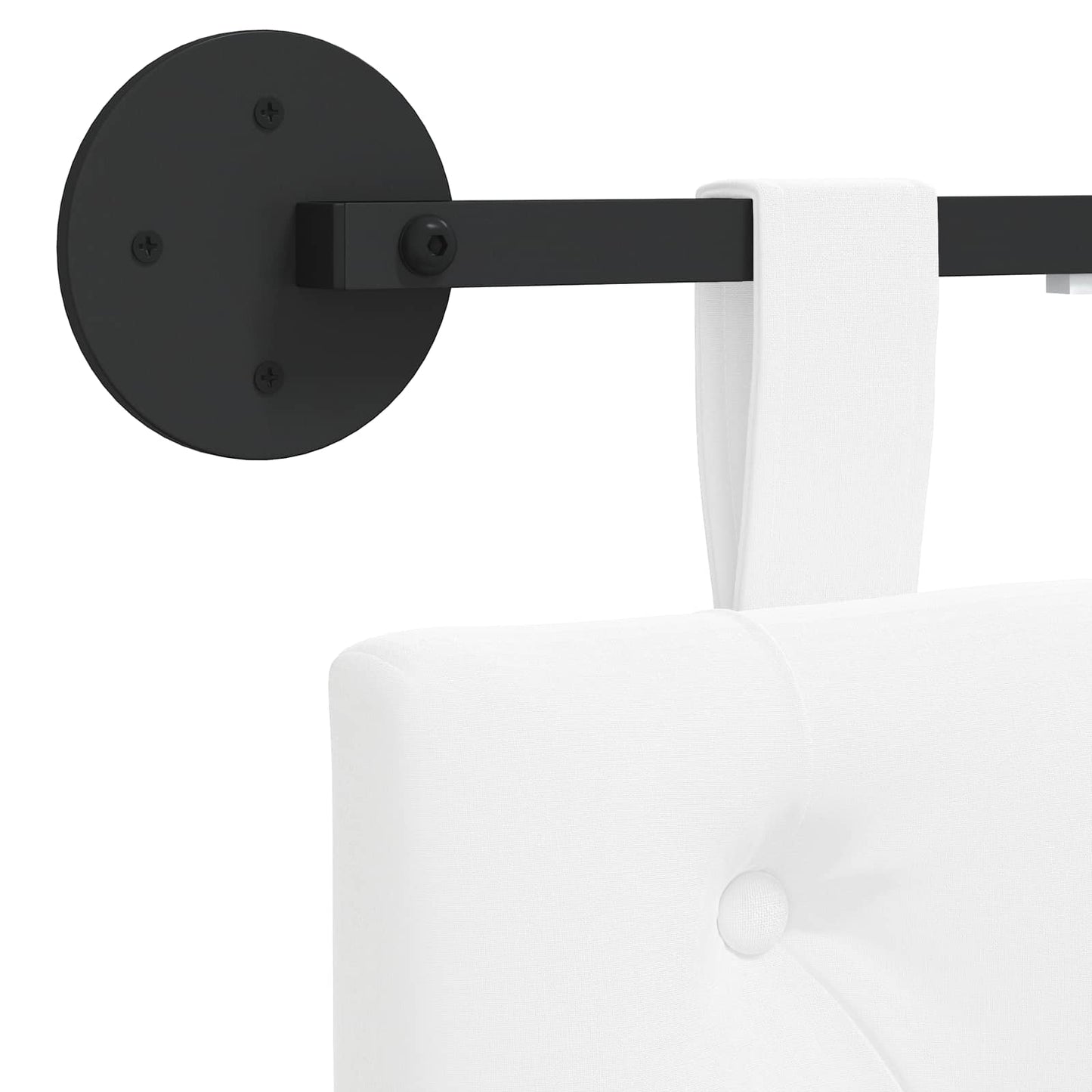 Hangend hoofdbord Met LED-verlichting Wit Stof